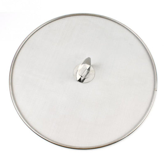 Stainless Steel Oil Proof Cover Fried Oil Splash Proof Net Cover Pizza Tray Kitchen Gadget, Size:33cm(Stainless steel) by bashfashion
