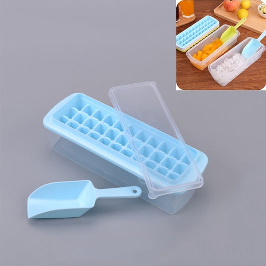 Creative 33 Grid DIY Ice Cube Box Plastic Homemade Ice Cube Mould with Cover & Shovel(Blue) by bashfashion