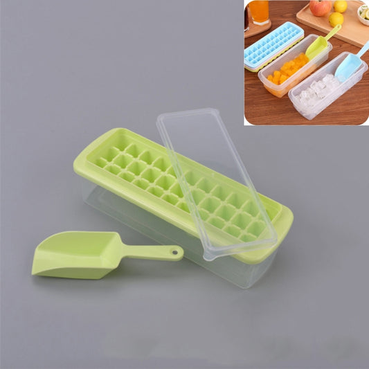 Creative 33 Grid DIY Ice Cube Box Plastic Homemade Ice Cube Mould with Cover & Shovel(Green) by bashfashion