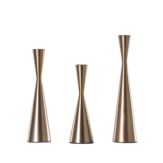 Golden Iron Candlestick Wedding Gift Props Decoration, Size:5.6X19CM by bashfashion