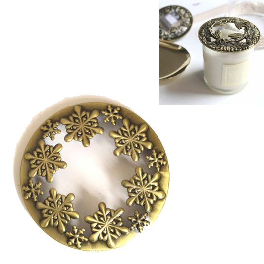 Built-in Wrought Iron Polythermal Anti-hanging Wall Scented Candle Zinc Alloy Smart Cover(Golden Snowflake) by bashfashion