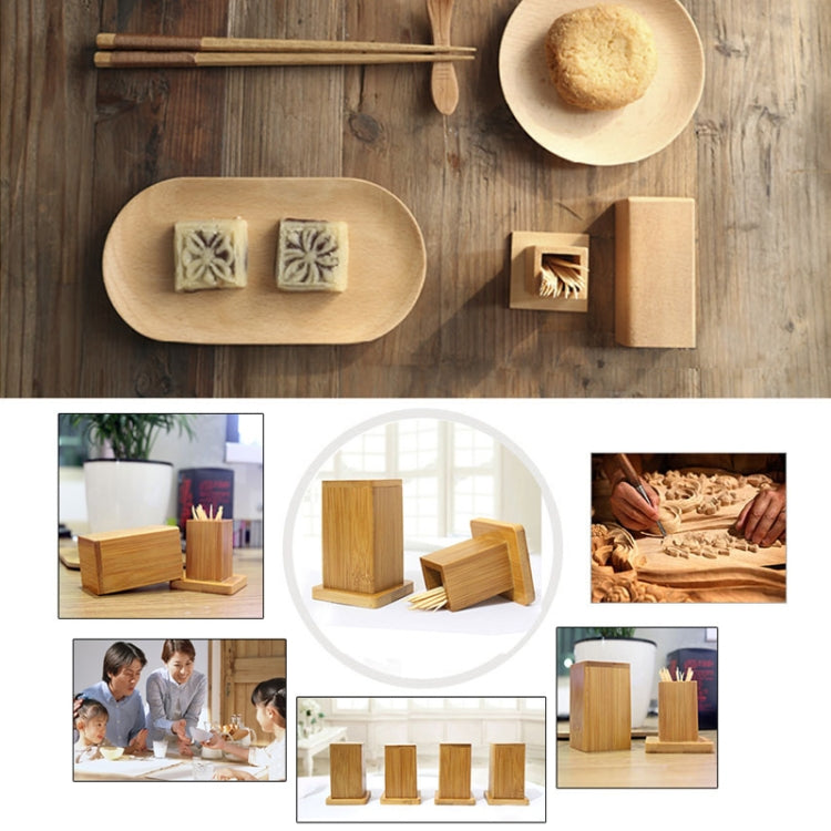 2 PCS Natural Bamboo Toothpick Box Square Restaurant Hotel Toothpick Can with Lid by bashfashion