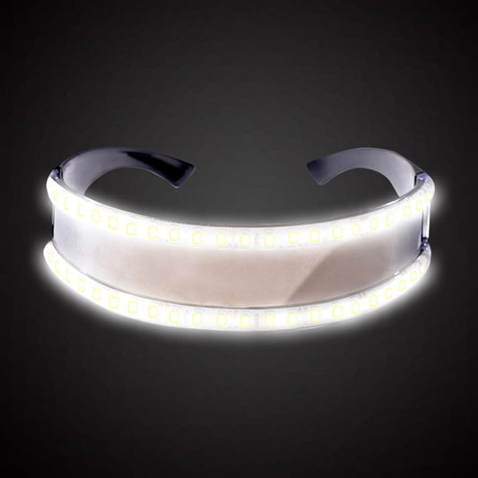 LED Glasses Luminous Party Classic Toys for Dance DJ Party Mask Costumes Props Gloves(White illuminating) by bashfashion