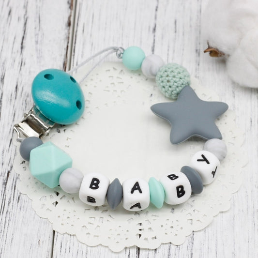 DIY Silicone Baby Pacifier Clip Colorful Pacifier Chain(Blue) by bashfashion