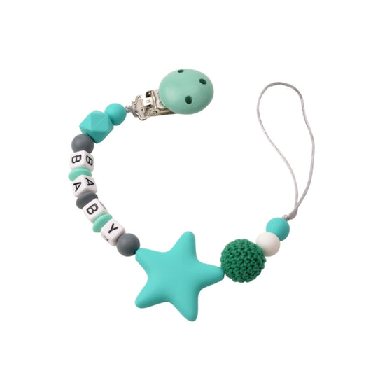 DIY Silicone Baby Pacifier Clip Colorful Pacifier Chain(turquoise green) by bashfashion