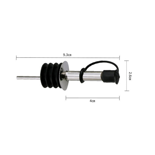 5 PCS Glass Bottle Stopper Stainless Steel Oil Stopper Silicone Stopper Black Hat Straight Mouth by bashfashion