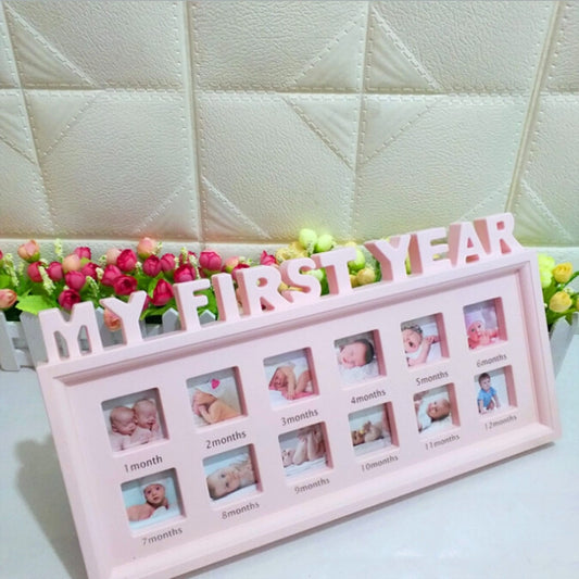 Creative DIY Home Room Decoration Baby Memorial Growing Photo Frame Display(Pink) by bashfashion