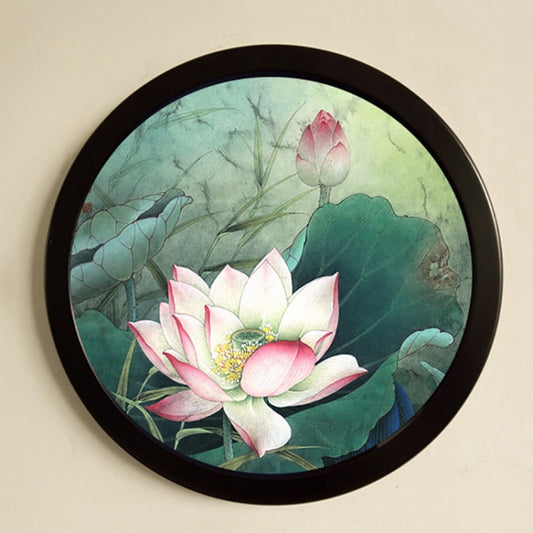 Hanging Wall Mounted Round Photo Frame Creative Gifts Home Decoration Wood-based Photo Frame Holder, Size:10 inch(Black) by bashfashion