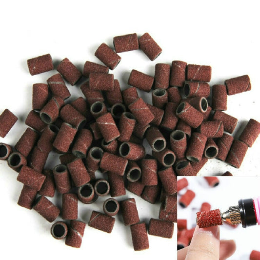 100pcs / Pack Nail Art Electric Grinder Accessories Sandpaper Ring Sand Cloth Ring Grinding Ring, Size:80# by bashfashion