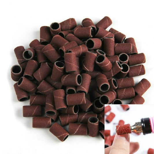 100pcs / Pack Nail Art Electric Grinder Accessories Sandpaper Ring Sand Cloth Ring Grinding Ring, Size:120# by bashfashion