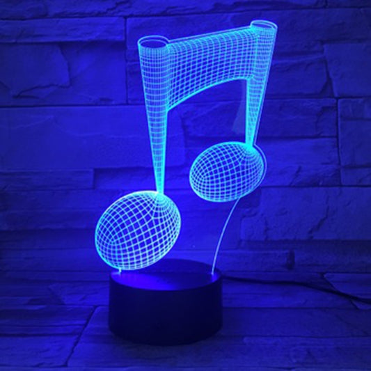 Music Note 3D Visual Light Touch Colorful Changing Decorative Table Lamp LED Night Light by bashfashion