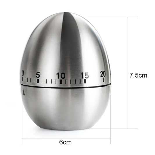 Mechanical Egg Kitchen Cooking Timer Alarm 60 Minutes Stainless Steel Kitchen Tools by bashfashion