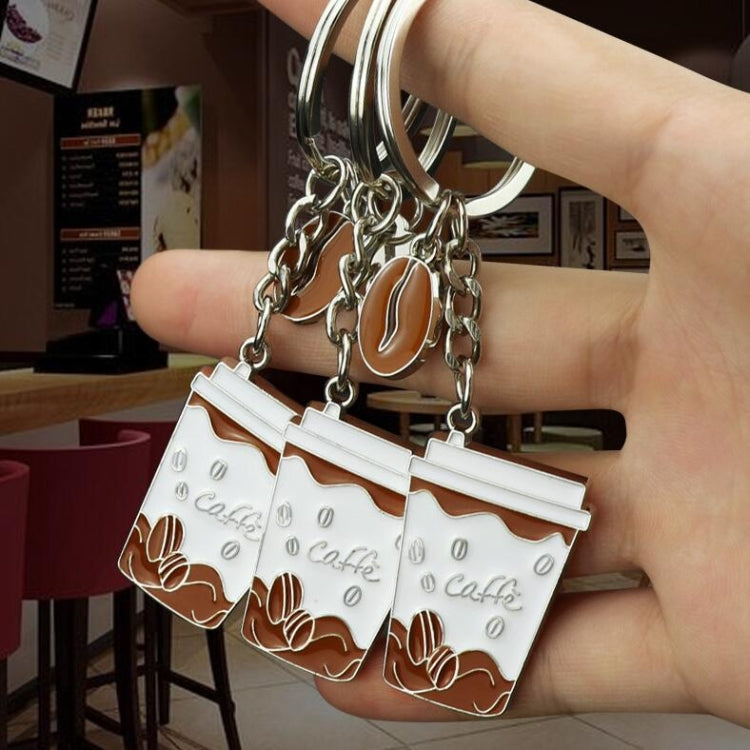 2 PCS Coffee Cup Keychain Creative Metal Pendant Small Gift by bashfashion