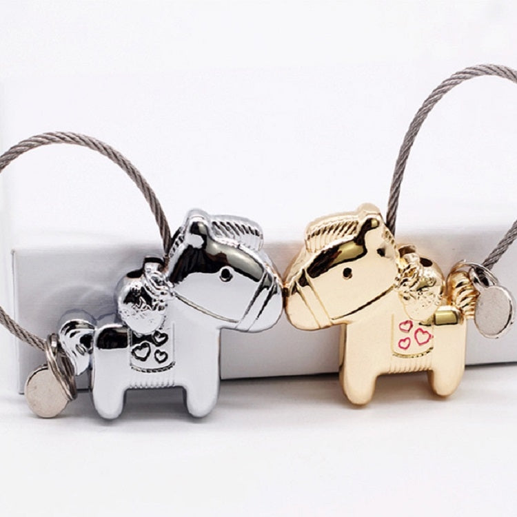 Couple Keychain with Magnet Creative Metal Small Gift Car Bag Pendant(Rose Gold) by bashfashion