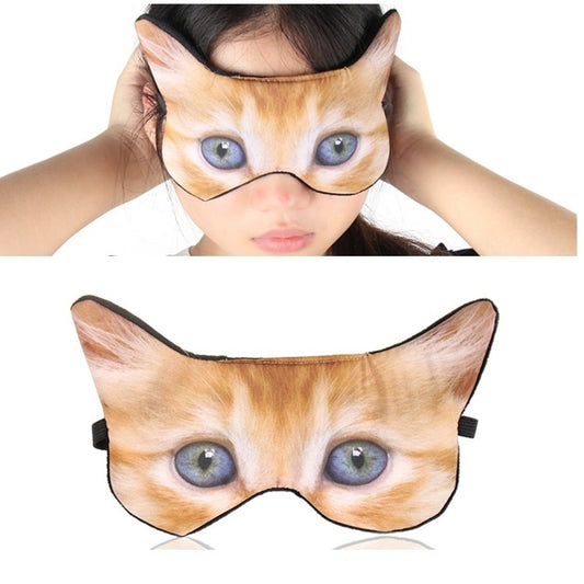 3D Eye Mask Shading Sleeping Cartoon Animal Printed Eye Mask(Cat) by bashfashion