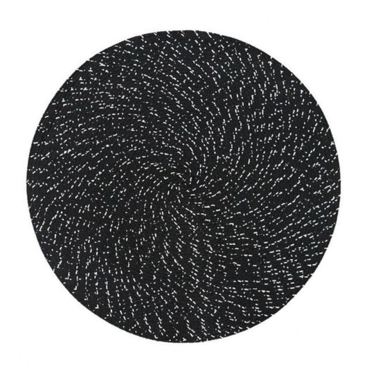 2 PCS PP Round Oval Woven Placemat, Size:Diameter 36cm(Black) by bashfashion