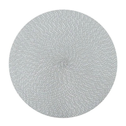 2 PCS PP Round Oval Woven Placemat, Size:Diameter 36cm(Gray) by bashfashion