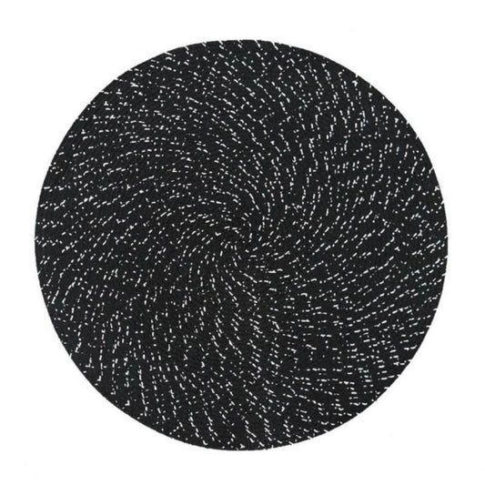 2 PCS PP Round Oval Woven Placemat, Size:Diameter 18cm(Black) by bashfashion