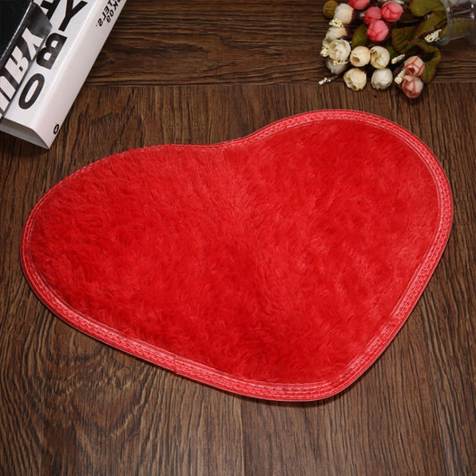Heart Shape Non-slip Bath Mats Kitchen Carpet Home Decoration(Red) by bashfashion