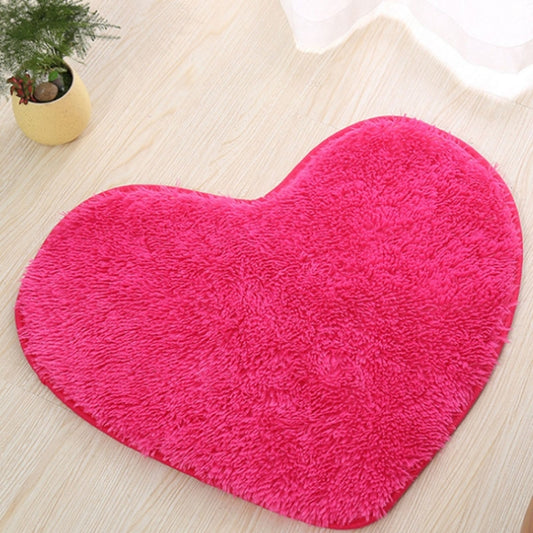 Heart Shape Non-slip Bath Mats Kitchen Carpet Home Decoration, Size:40*50CM(Magenta) by bashfashion