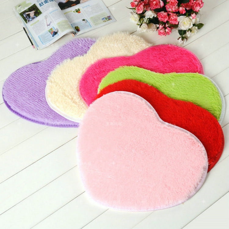 Heart Shape Non-slip Bath Mats Kitchen Carpet Home Decoration(Beige) by bashfashion