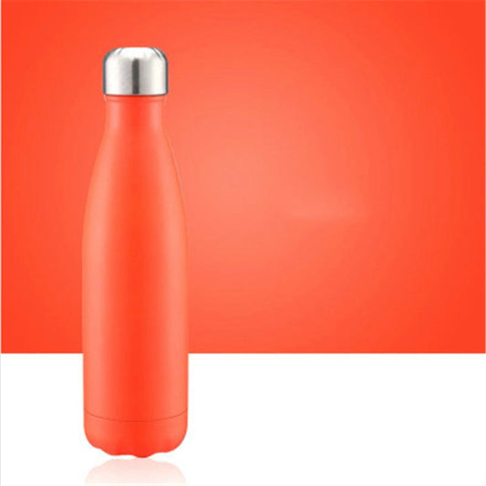Thermal Cup Vacuum Flask Heat Water Bottle Portable Stainless Steel Sports Kettle, Capacity:500ml(Orange) by bashfashion