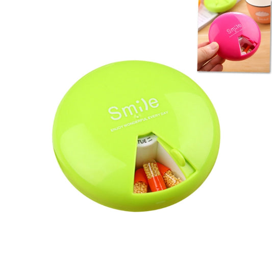 Portable 7 Days Drugs Pill Container Rotation Pillbox(Green) by bashfashion