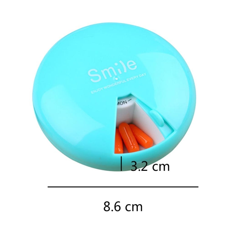 Portable 7 Days Drugs Pill Container Rotation Pillbox(Green) by bashfashion
