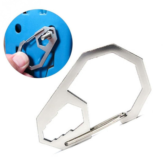EDC Outdoor Camping Tool Outer Hex Spanner Carabiner Stainless Steel Climbing Buckle Multi-Function Keychain Hanging Buckle by bashfashion