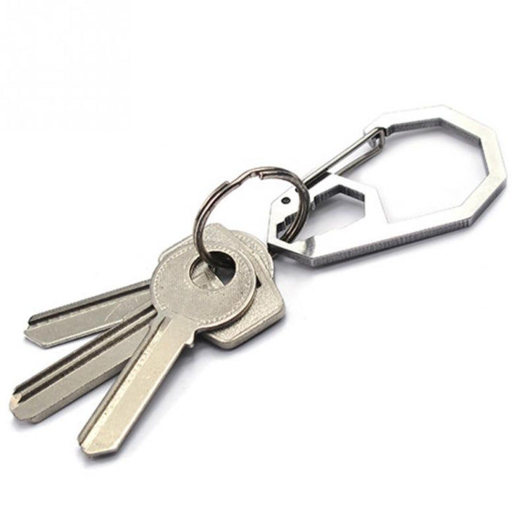 EDC Outdoor Camping Tool Outer Hex Spanner Carabiner Stainless Steel Climbing Buckle Multi-Function Keychain Hanging Buckle by bashfashion