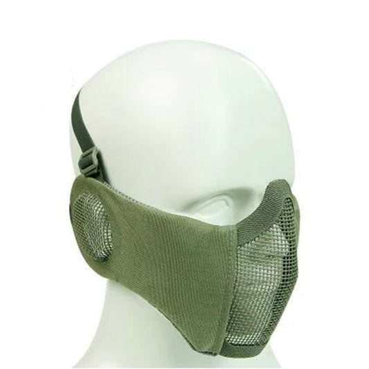 WoSporT Half Face Metal Net Field Ear Protection Outdoor Cycling Steel Mask(Green) by bashfashion