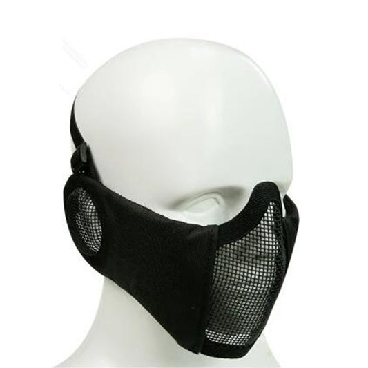 WoSporT Half Face Metal Net Field Ear Protection Outdoor Cycling Steel Mask(Black) by bashfashion