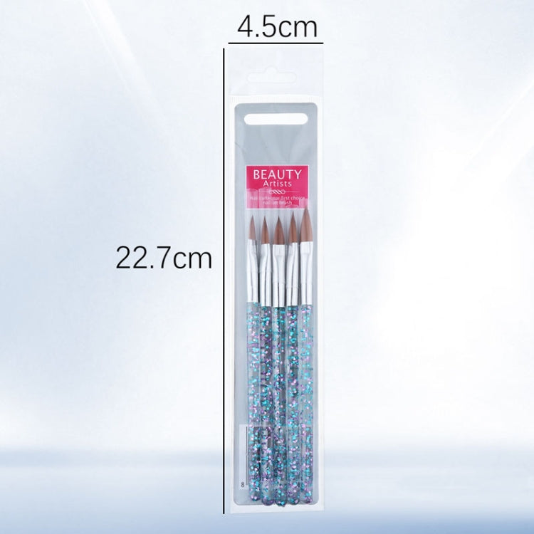 5pcs /Set Nail Crystal Brush Sculpting Pen Painting And Sculpting Nail Salon Tools by bashfashion