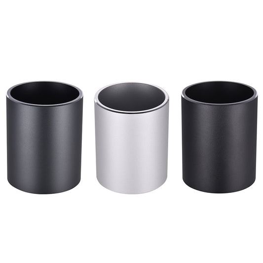 Aluminum Round Desk Pencil Holder Container Organizer Stationery Gift(Black) by bashfashion