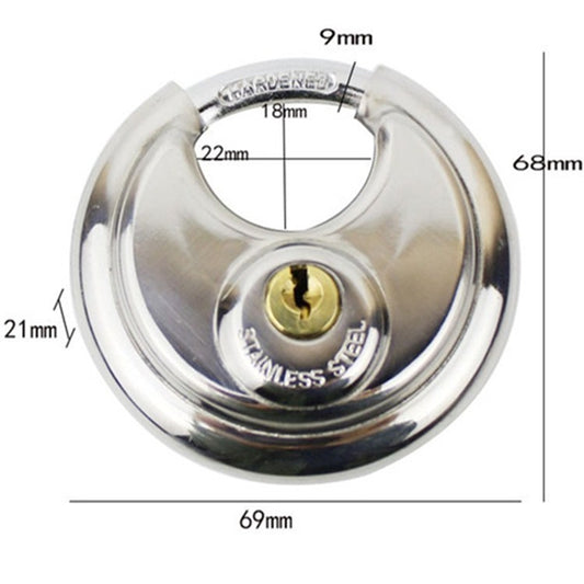 70mm Stainless Steel Round Lock Warehouse Door Lock Chain Lock Bicycle Anti-theft Lock by bashfashion