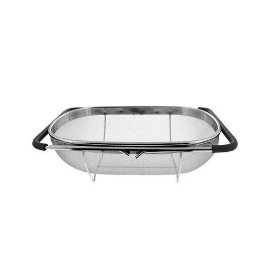 Stainless Steel Foldingf Filter Kitchen Tools Drainage Household Retractable Vegetable Fruit Basket, Size:18x27x11cm by bashfashion