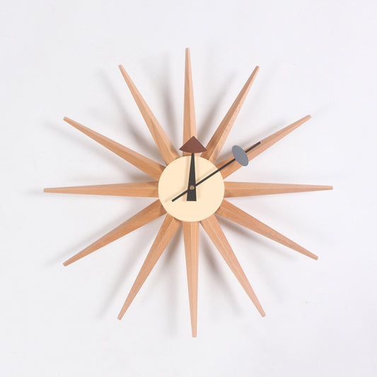 48cm Simple Modern Sun Clock Creative Home Accessories Wall Clock(Log Color Pole) by bashfashion