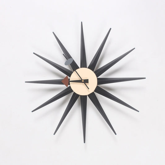 48cm Simple Modern Sun Clock Creative Home Accessories Wall Clock(Black Pole) by bashfashion