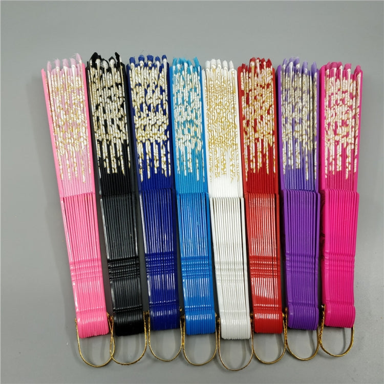 Spain Style Plastic Folding Fan Peacock Lace Fan Ladies Dance Gilding Fan, Size:23x42cm(Rose Red) by bashfashion