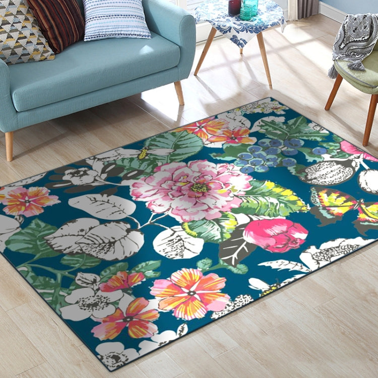 Country Flower Butterfly Door Mat Non-slip Floor Carpet, Size:150x200cm by bashfashion