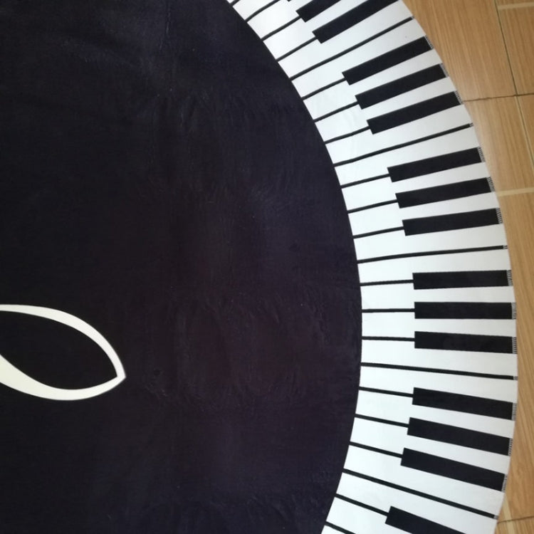 Music Symbol Piano Key Round Carpet Home Bedroom Mat Floor Decoration Rug, Diameter: 120cm(Round Piano) by bashfashion