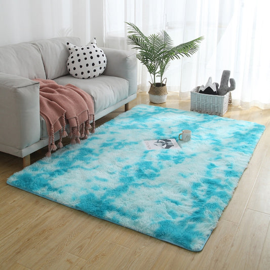 Simple Sofa Bedside Gradient Carpet Living Room Bedroom Mat, Color:Light Blue, Size:40x60cm by bashfashion