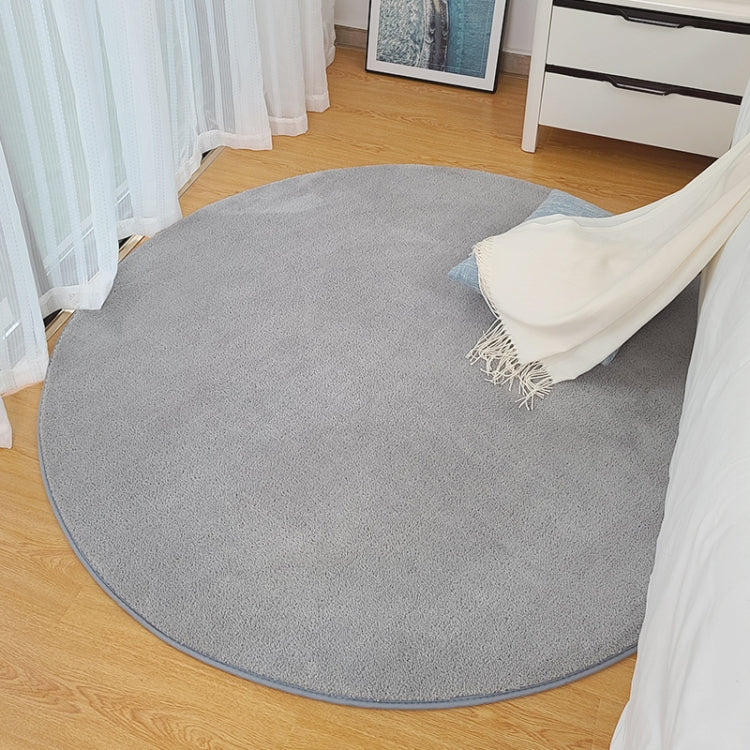 KSolid Round Carpet Soft Fleece Mat Anti-Slip Area Rug Kids Bedroom Door Mats, Size:Diameter: 140cm(Light Tan) by bashfashion
