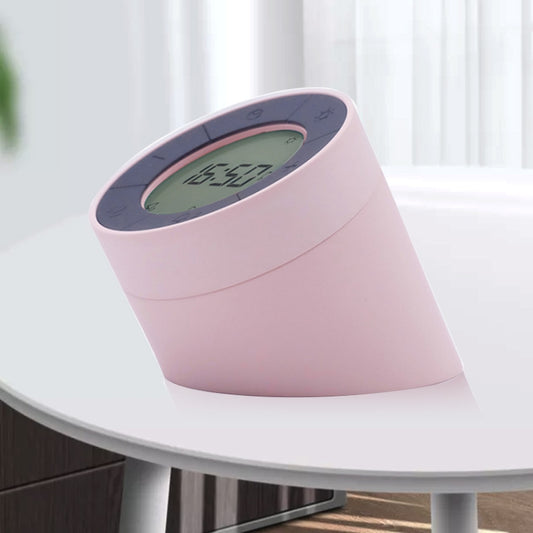 Simple Home Creative Multi-function Charging Stepless Dimming Alarm Clock Night Light(Pink) by bashfashion