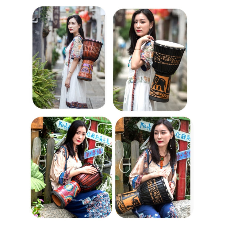 Painted African Drum Children Kindergarten Percussion Instruments Sheepskin Tambourine, Random Delivery, Size:Big 12 In by bashfashion