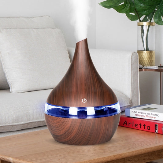 300ml USB Electric Aroma Air Diffuser Wood Ultrasonic Air Humidifier Essential Oil Aromatherapy Cool Mist Maker(Flat Mouth Deep Wood Grain) by bashfashion