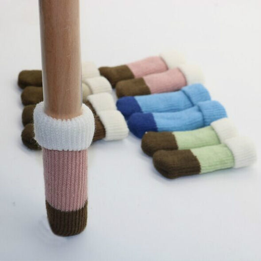 4pcs Silent Wear-resistant Non-slip Padded Double Chair Foot Cover(Ramdon Color Dilvery) by bashfashion