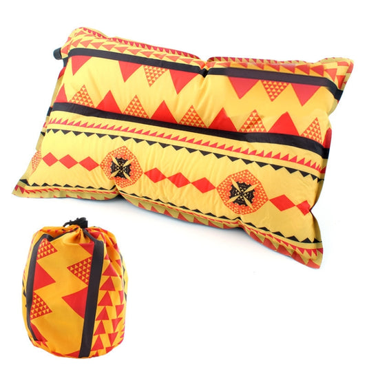 Portable Ethnic Style Automatic Inflatable Pillows Outdoor Camping Tent Camping Equipment Car Travel Pillows(Orange Stripes) by bashfashion