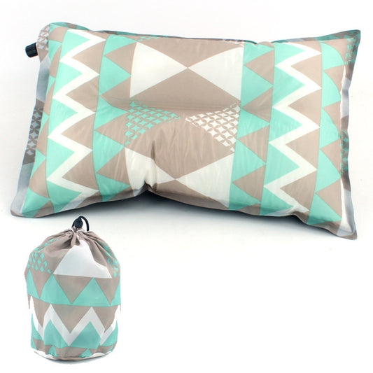 Portable Ethnic Style Automatic Inflatable Pillows Outdoor Camping Tent Camping Equipment Car Travel Pillows(Gray Blue Print) by bashfashion
