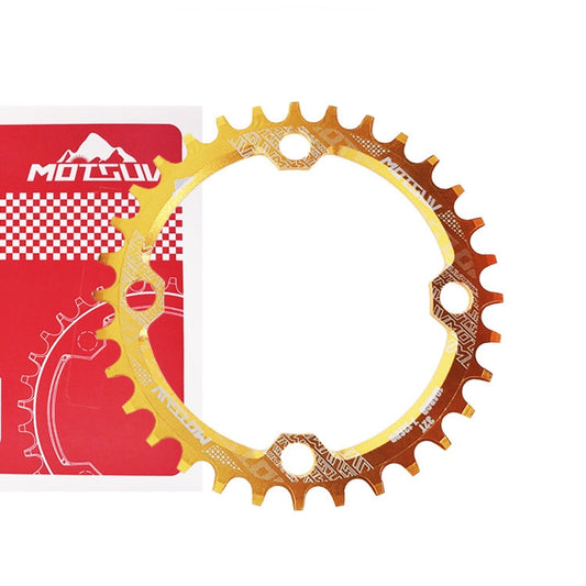MOTSUV Narrow Wide Chainring MTB Bicycle 104BCD Tooth Plate Parts(Yellow) by bashfashion